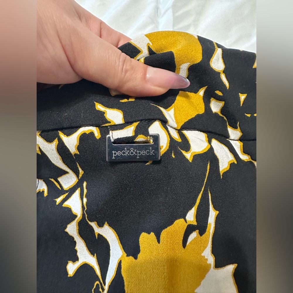Peck&Peck Women's Floral Athletic Skort Black Yellow Built-in Shorts Size 8 - Picture 5 of 9